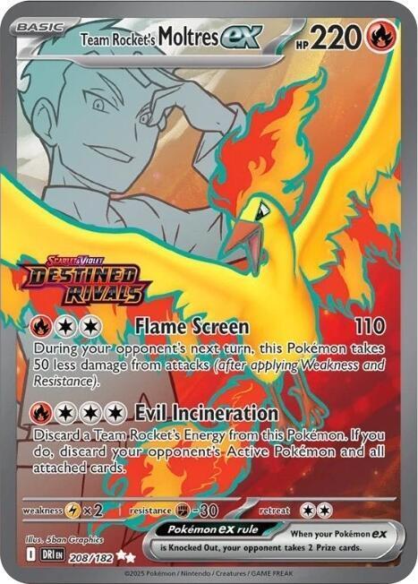 Destined Rivals Team Rocket's Moltres ex [Stamped] Pokémon card